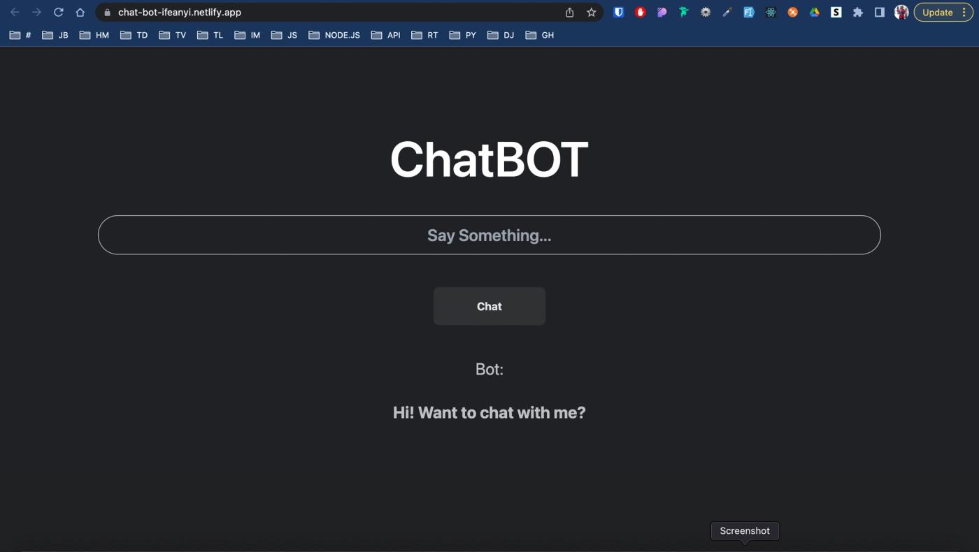 React ChatBot App screenshot