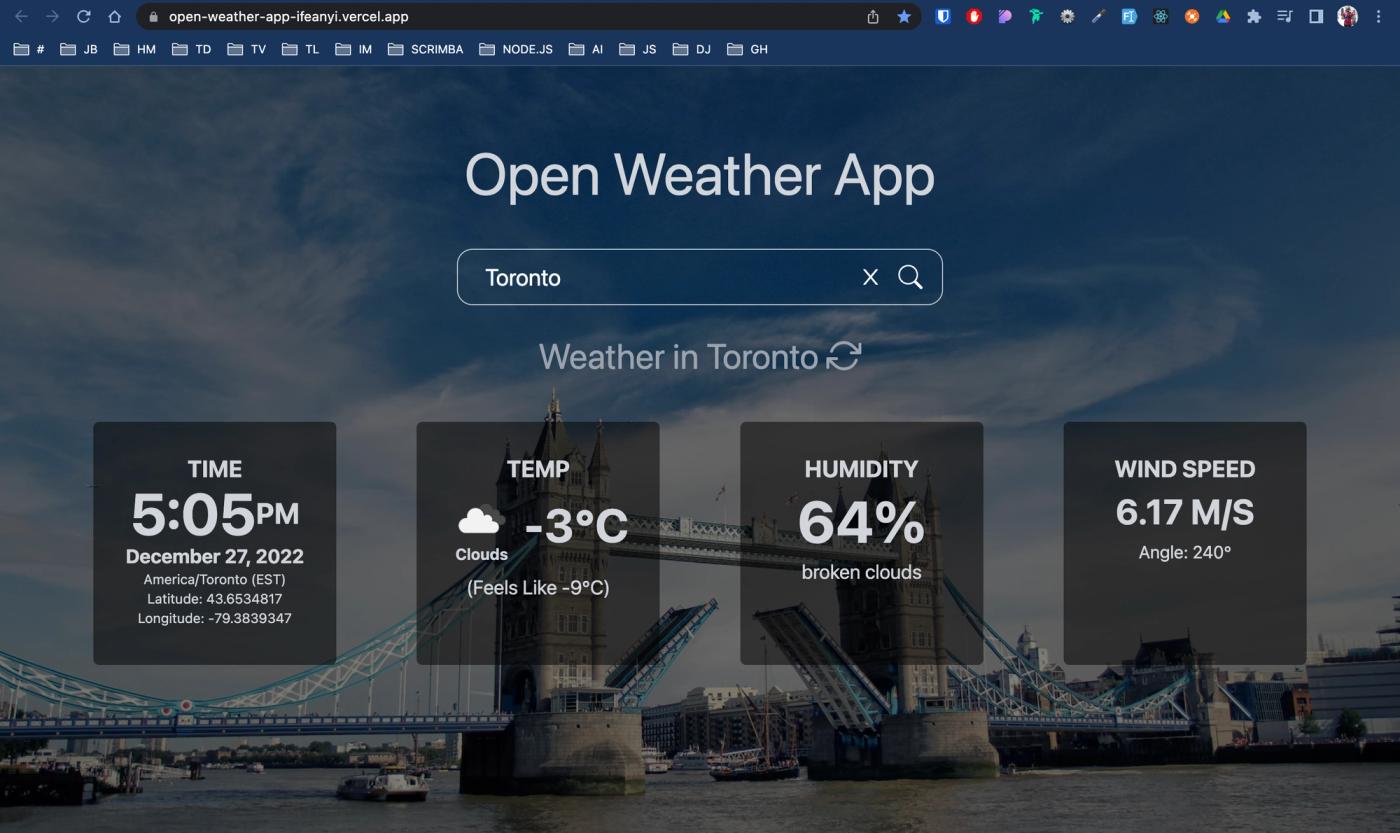 Next13 Open Weather App screenshot